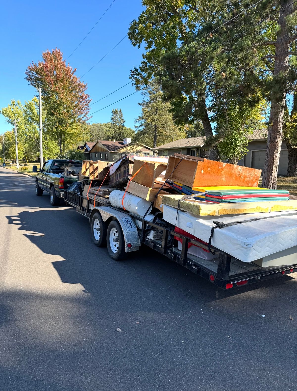 trailer filled with a bunch of junk